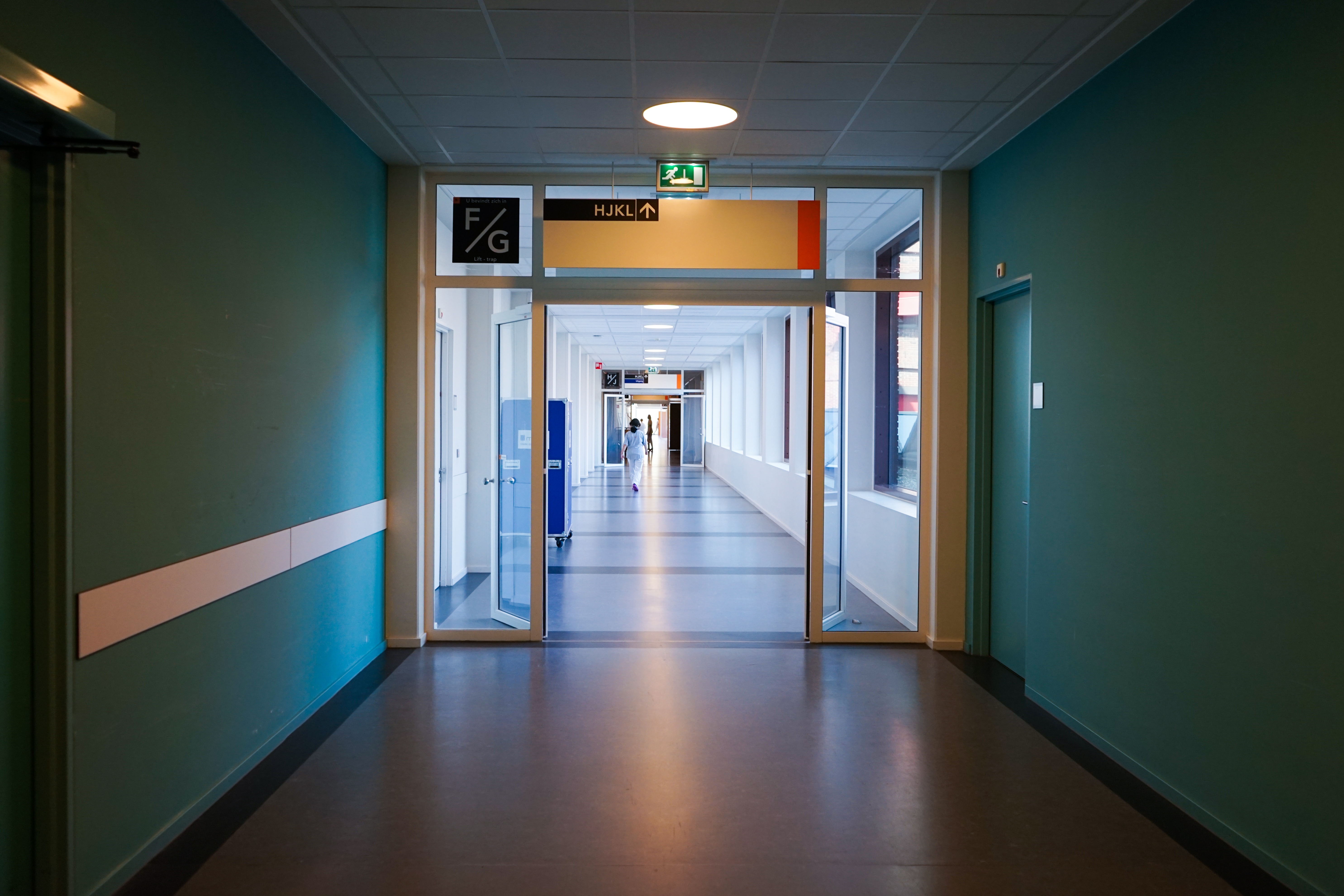 hospital automatic doors opened